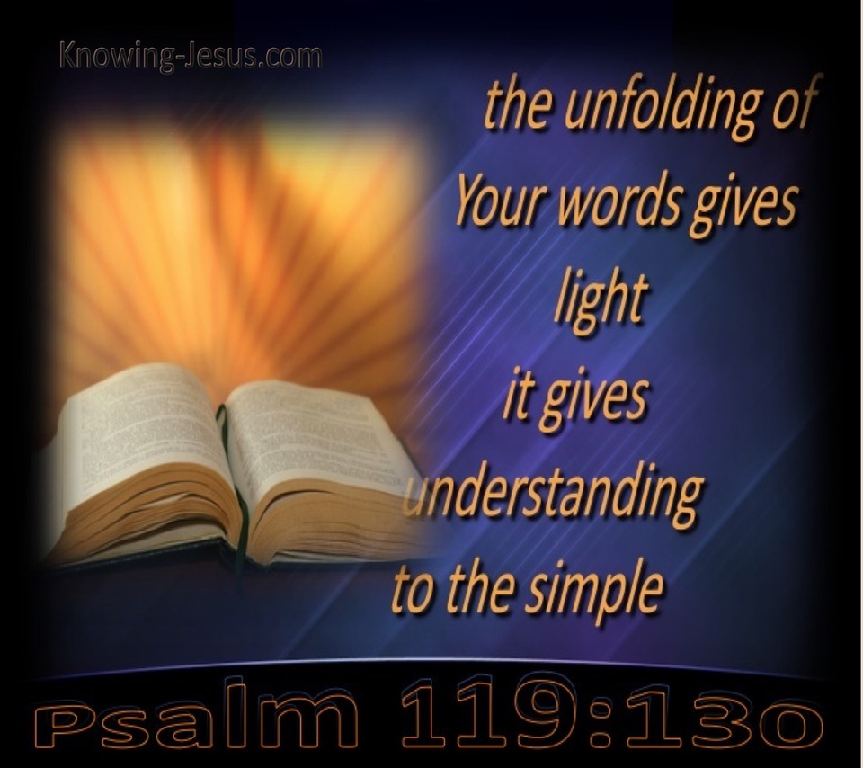 Psalm 119:130 Your Word Give Light To The Simple (blue)